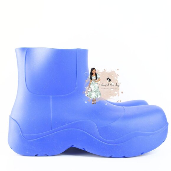 Bottega Veneta Men's Boots Puddle Rain Boots Cobalt Blue 11 US